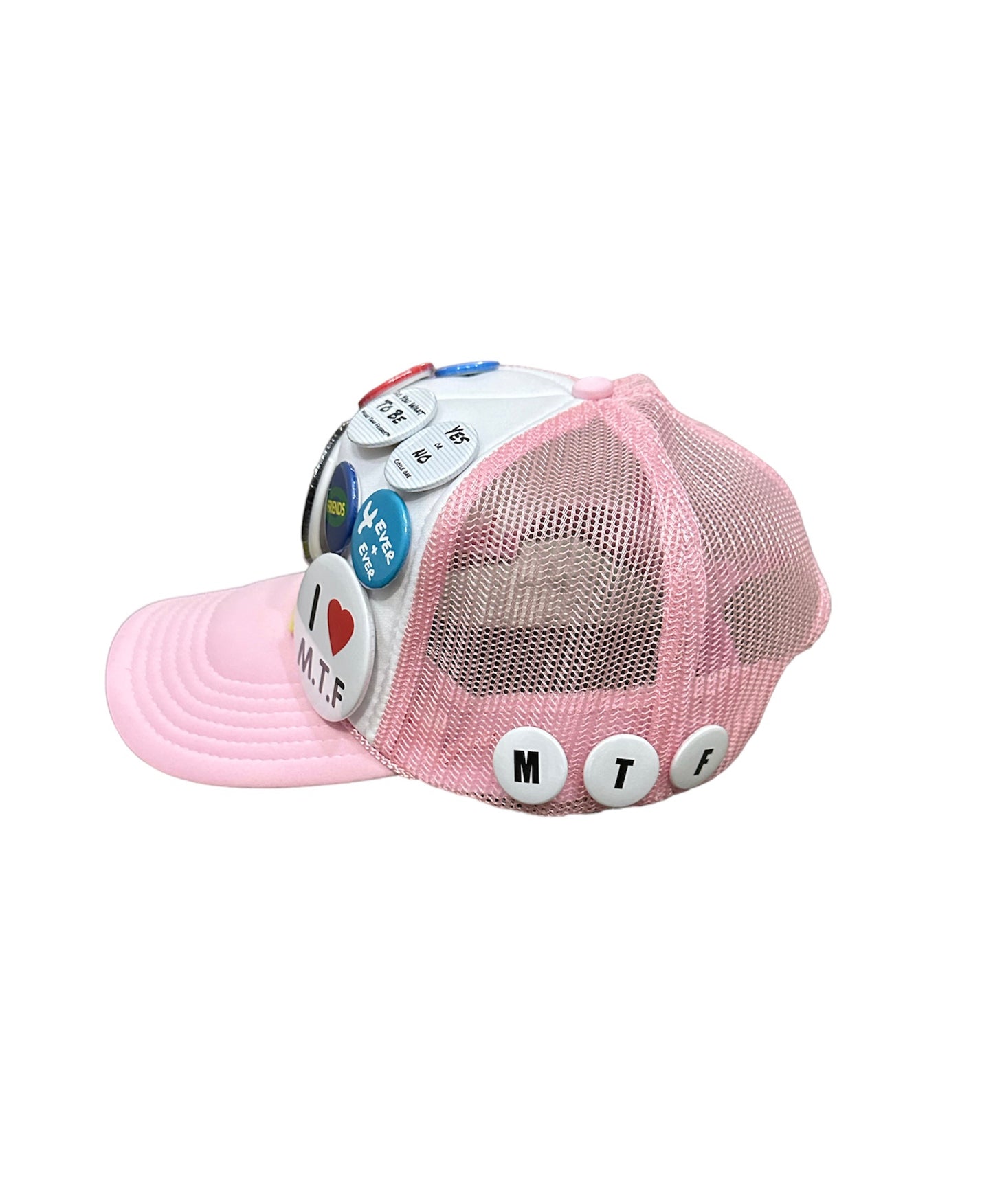 Pink MTF Button Trucker Hat