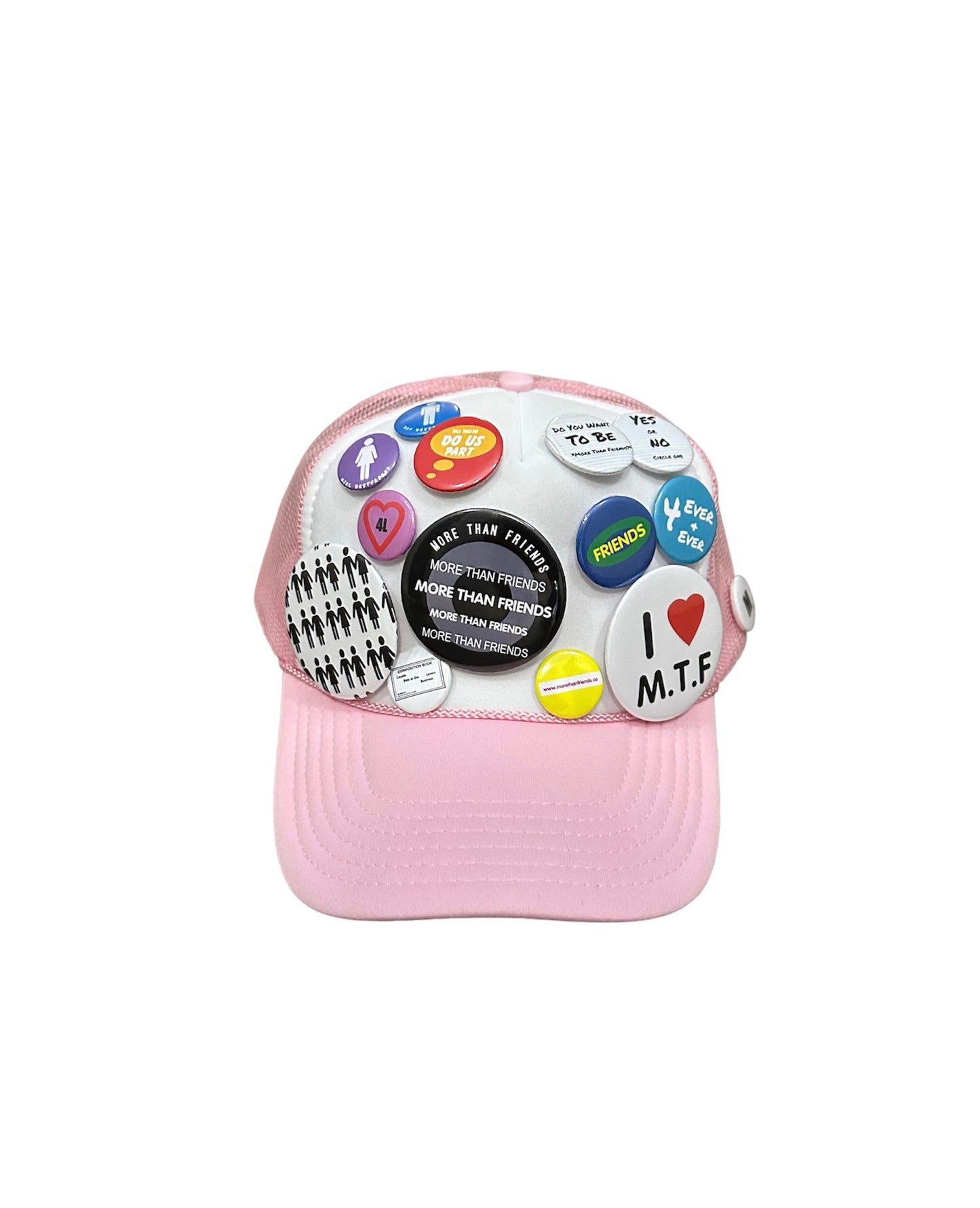 Pink MTF Button Trucker Hat