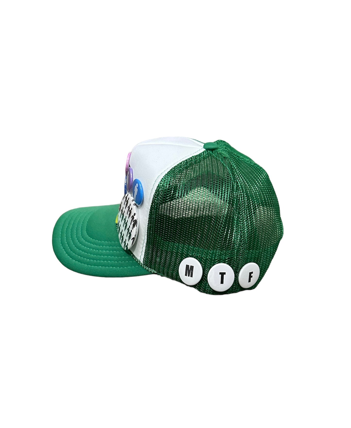 Green MTF Button Trucker Hat